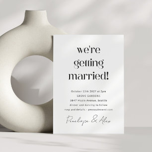 Simple Fun Casual Minimal Modern Script Wedding Invitation