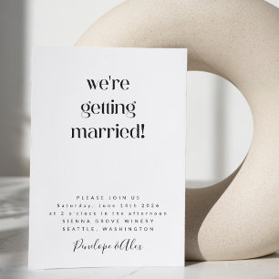 Simple Fun Casual Minimalist Modern Wedding Invitation