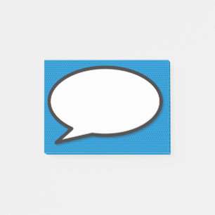 Simple Fun Comic Book Speech Bubble Blue Post-it Notes