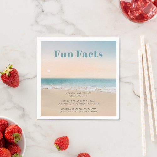 Simple Fun Facts Beach Wedding  Napkins