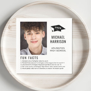 Simple Fun Facts Photo Graduation Napkins