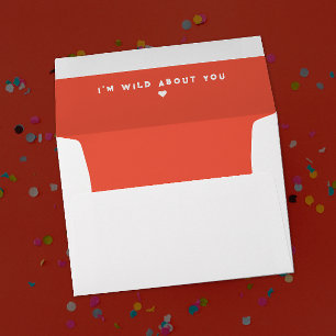 Simple Fun Flirt Love Red And White Wild About You Envelope