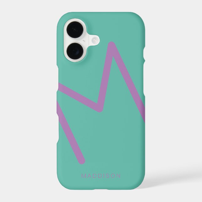 Simple Fun Initial Name Bright Editable Colors Iphone Case (Back)