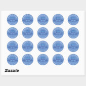 Simple, Fun & Minimal Style Bakery Cake Logo Blue Classic Round Sticker (Sheet)