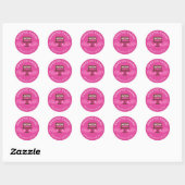 Simple, Fun & Minimal Style Bakery Cake Logo Pink Classic Round Sticker (Sheet)
