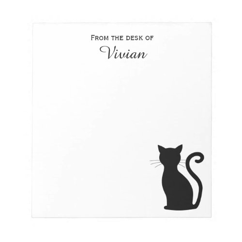 Simple Fun Modern Black Cat Cute Notepad