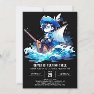 Simple Fun Pirate Birthday Invitation