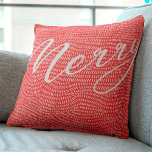 Simple Fun Red Doodle Merry Christmas Holiday Throw Pillow<br><div class="desc">Simple Fun Red Doodle Merry Christmas Holiday Throw Pillow
*other custom greetings available</div>