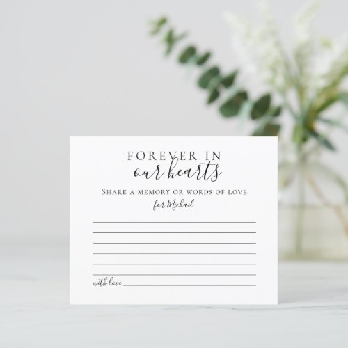 Simple Funeral Attendance Card Share a Memory