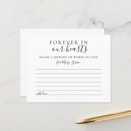 Simple Funeral Attendance Card Share a Memory