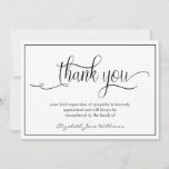 Simple Funeral Black Boarder |  Bereavement Thank You Card