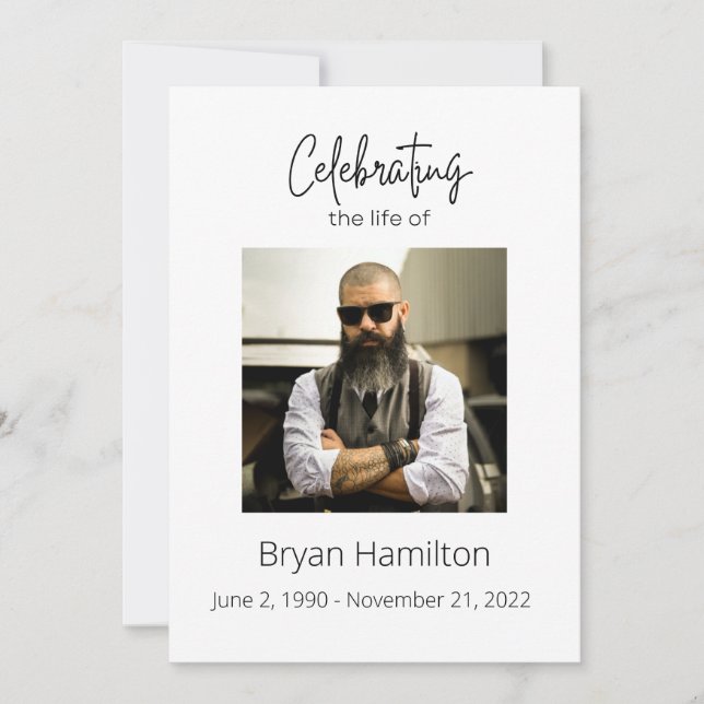 Simple Funeral Celebration of Life Program (Front)