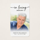Simple Funeral In Memory Photo Prayer Card