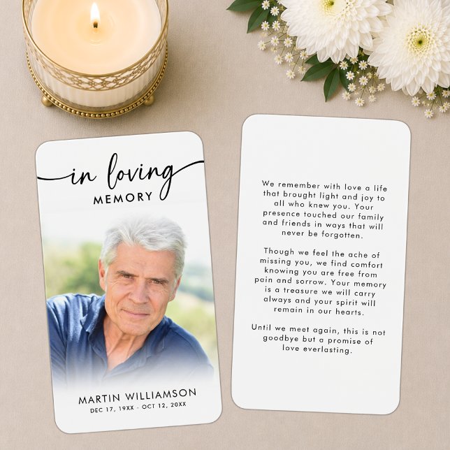 Simple Funeral In Memory Photo Prayer Card (Creator Uploaded)