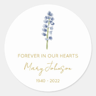 Simple Funeral Memorial Classic Round Sticker
