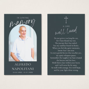 Simple Funeral Memorial Cross Photo Prayer Cards