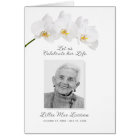 Simple Funeral Memorial Orchid Prayer Photo Card