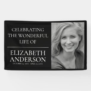 Simple Funeral Memorial Photo Banner