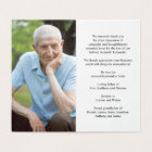 Simple Funeral Memorial Photo Folded Prayer Card