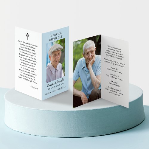 Simple Funeral Memorial Photo Folded Prayer Card