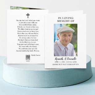 Simple Funeral Memorial Photo Folder Prayer Card