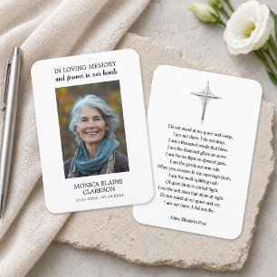 Simple Funeral Memorial Photo Prayer Card