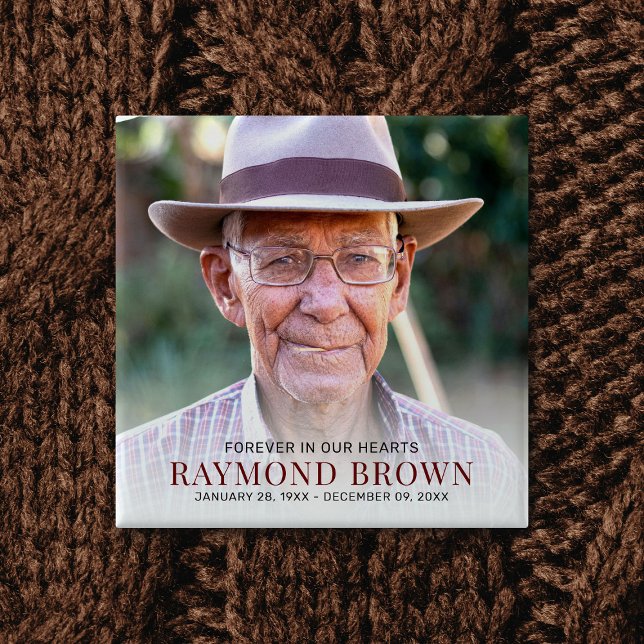 Simple Funeral Memorial Photo Remembrance  Button (Creator Uploaded)