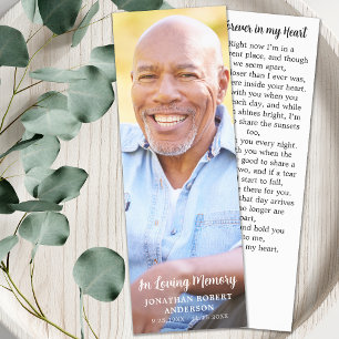 Simple Funeral Memorial Photo Sympathy Prayer Card Bookmarks