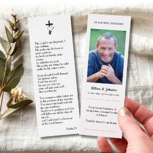 Simple Funeral Memorial Prayer Card Bookmark
