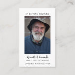 Simple Funeral Memorial Prayer Photo Blue Card