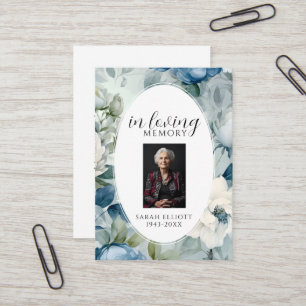 Simple Funeral Memorial Prayer Photo Card