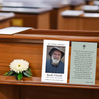 Simple Funeral Memorial Prayer Photo Card