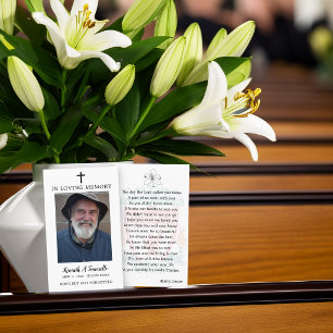 Simple Funeral Memorial Prayer Photo Card