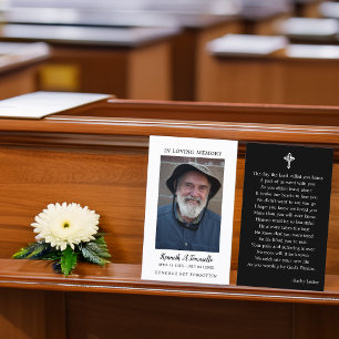 Simple Funeral Memorial Prayer Photo Card