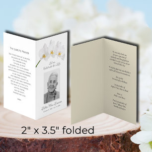 Simple Funeral Memorial Prayer Photo Card