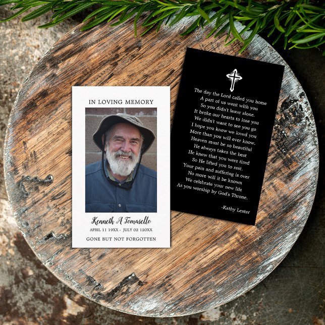 Simple Funeral Memorial Prayer Photo Card (Creator Uploaded)