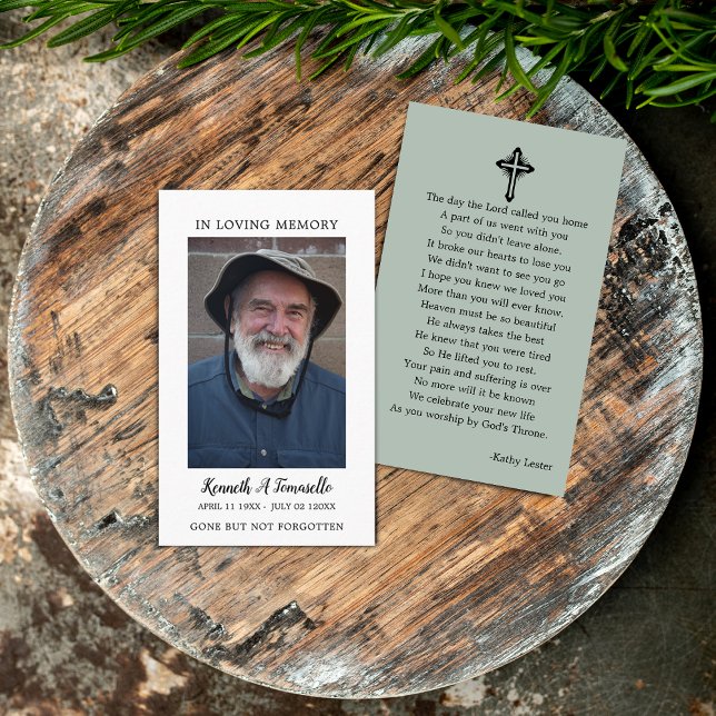 Simple Funeral Memorial Prayer Photo Card (Creator Uploaded)