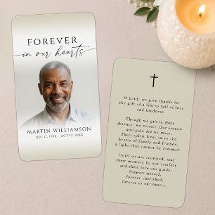 Simple Funeral Memorial Sympathy Prayer Photo Card