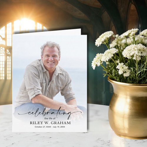 Simple Funeral Photo Folded