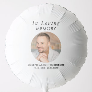Simple Funeral Photo Modern Memorial Keepsake Balloon