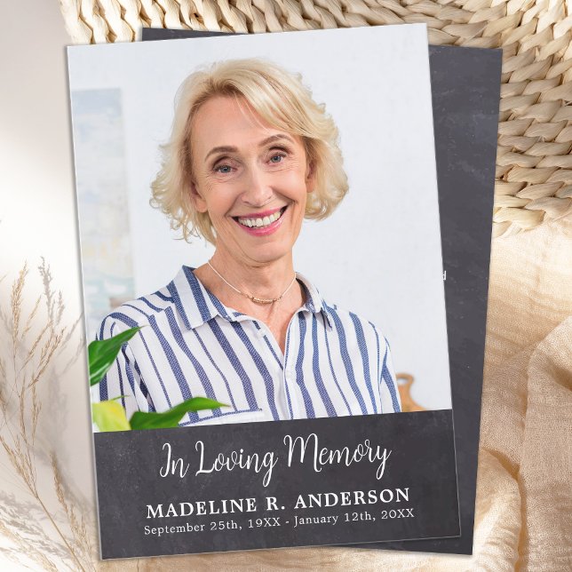 Simple Funeral Photo Modern Memorial Sympathy Thank You Card (Creator Uploaded)