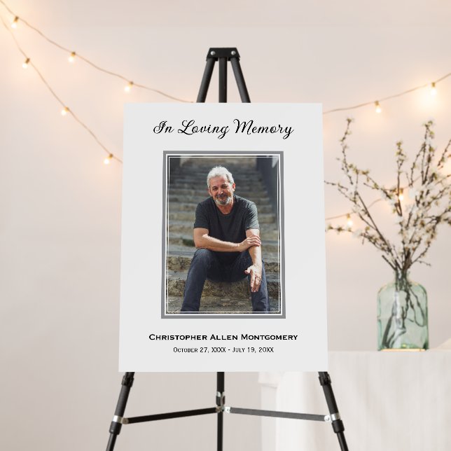 Simple Funeral Photo Sympathy Memorial Foam Board (In Situ (Stand))