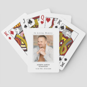 Simple Funeral Photo Sympathy Memorial Keepsake Poker Cards