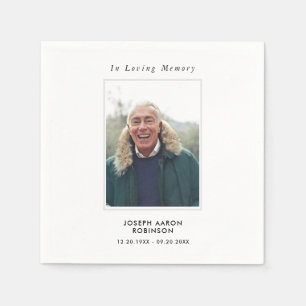Simple Funeral Photo Sympathy Memorial  Napkins