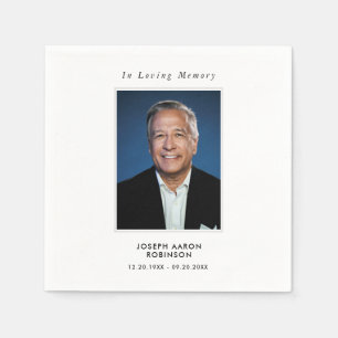 Simple Funeral Photo Sympathy Memorial Napkins