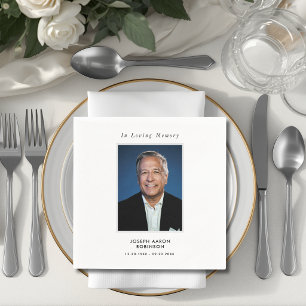 Simple Funeral Photo Sympathy Memorial Napkins