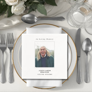 Simple Funeral Photo Sympathy Memorial Napkins