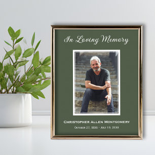 Simple Funeral Photo Sympathy Memorial Poster