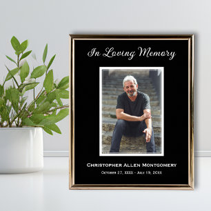 Simple Funeral Photo Sympathy Memorial Poster