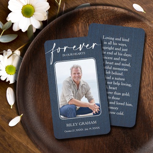 Simple Funeral Photo Sympathy Memorial Prayer Card